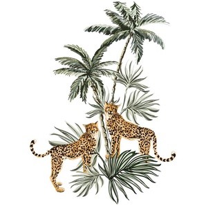Leinwandbild QUEENCE Leopard Bilder Gr. B/H/T: 80 cm x 120 cm x 2 cm, braun Leinwandbilder