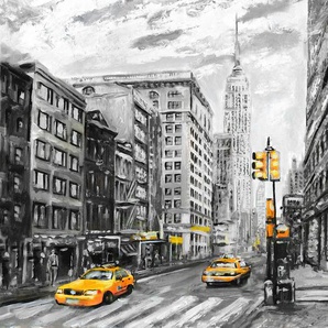 Leinwandbild QUEENCE New York Bilder Gr. B/H/T: 120 cm x 80 cm x 2 cm, gelb Leinwandbilder
