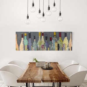 Leinwandbild Spirituosen I Leinen Blau 150cm