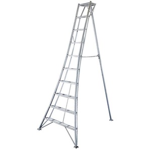 Leiter, Silber, Metall, 231x300x147 cm, standsicher, Freizeit, Heimwerken, Werkstatt