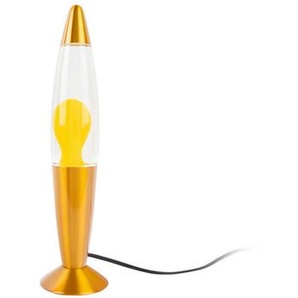 Leitmotiv Lavaleuchte Funky Rocket, Hellgelb, Glas, bauchig, 8.6x35.5x8.6 cm, Wippschalter, Lampen & Leuchten, Innenbeleuchtung, Dekoleuchten