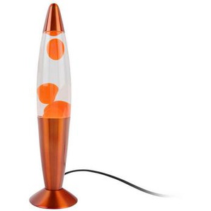 Leitmotiv Lavaleuchte Funky Rocket, Orange, Glas, bauchig, 8.6x35.5x8.6 cm, Wippschalter, Lampen & Leuchten, Innenbeleuchtung, Dekoleuchten