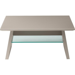 LEONARDO Couchtisch Cube, mit Sicherheitsglas und edlem MDF Holz, Breite 90 cm