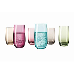 Leonardo Gläserset Sora, Mehrfarbig, Glas, 6-teilig, 390 ml, 23.4x14x15.6 cm, Essen & Trinken, Gläser, Gläser-Sets