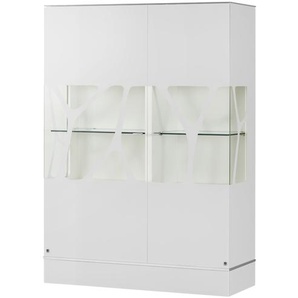 LEONARDO Highboard  Cube ¦ weiß ¦ Maße (cm): B: 110 H: 158 T: 42.0