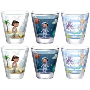 Leonardo Kinder-Gläserset Bambini Aventura, Klar, Glas, 6-teilig, 215 ml, 26.50x9.8x17.70 cm, Essen & Trinken, Gläser, Gläser-Sets