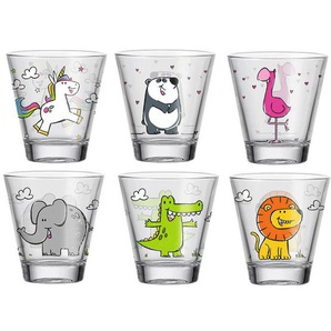 Leonardo Kinder-Gläserset Bambini, Transparent, Mehrfarbig, 6-teilig, 120 ml, 8.5x9x8.5 cm, Essen & Trinken, Gläser, Gläser-Sets