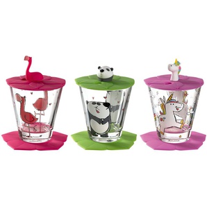 LEONARDO Kinder Trink - Set 9-tlg. Flamingo /Einhorn / Panda  Bambini - Glas - 9 cm - [8.5] | Möbel Kraft