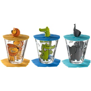 LEONARDO Kinder Trink - Set 9-tlg. Löwe / Krokodil / Elefant  Bambini - Glas - 9 cm - [8.5] | Möbel Kraft