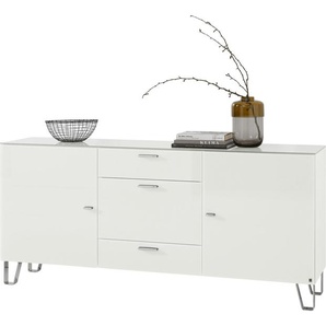 LEONARDO Sideboard Cube, mit Sicherheitsglas und edlem MDF Holz, Breite 189 cm