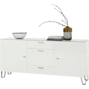 LEONARDO Sideboard »Cube«, mit Sicherheitsglas und edlem MDF Holz, Breite 189 cm