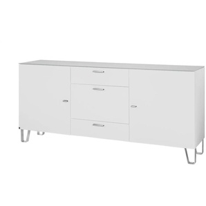 LEONARDO Sideboard Cube - weiß - Materialmix - 189 cm - 86 cm - cm 42,0 | Möbel Kraft