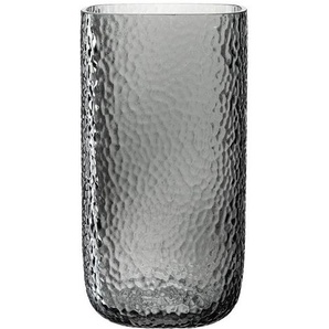 Leonardo Vase, Grau, Glas, 15x29x15 cm, handgemacht, zum Stellen, auch für frische Blumen geeignet, Dekoration, Vasen, Glasvasen