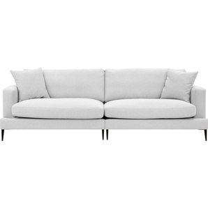 3-Sitzer LEONIQUE Cozy Sofas Gr. B/H/T: 211 cm x 80 cm x 97 cm, Strukturstoff, silberfarben (silber) 3-Sitzer Sofas mit losen Kissen und Metallbeinen