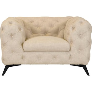 Leonique Chesterfield-Sessel Glynis, aufwändige Knopfheftung, moderne Chesterfield Optik, Fußfarbe wählbar