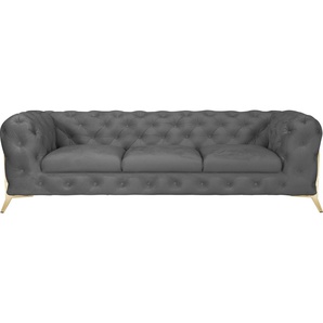 Leonique Chesterfield-Sofa Amaury, aufwändige Knopfheftung, moderne Chesterfield Optik, Fußfarbe wählbar