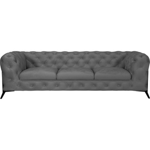 Leonique Chesterfield-Sofa Amaury, aufwändige Knopfheftung, moderne Chesterfield Optik, Fußfarbe wählbar
