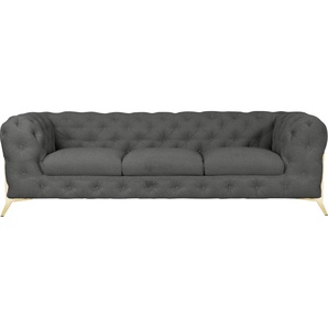 Leonique Chesterfield-Sofa Amaury, aufwändige Knopfheftung, moderne Chesterfield Optik, Fußfarbe wählbar