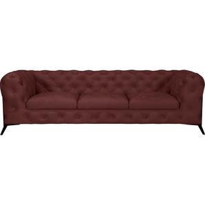 Leonique Chesterfield-Sofa Amaury, aufwändige Knopfheftung, moderne Chesterfield Optik, Fußfarbe wählbar