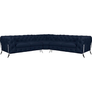 Leonique Chesterfield-Sofa Amaury L-Form, Chesterfield-Optik, Breite/Tiefe je 262 cm, Fußfarbe wählbar