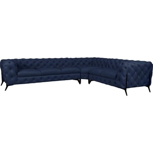 Leonique Chesterfield-Sofa Amaury L-Form, großes Ecksofa, Chesterfield-Optik, Breite 323 cm, Fußfarbe wählbar