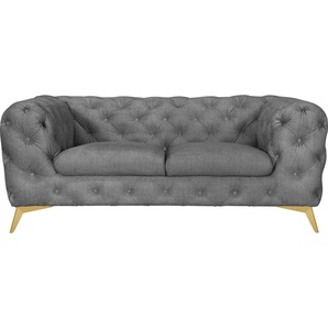 Leonique Chesterfield-Sofa Glynis, aufwändige Knopfheftung, moderne Chesterfield Optik, Fußfarbe wählbar