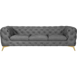 Leonique Chesterfield-Sofa Glynis, aufwändige Knopfheftung, moderne Chesterfield Optik, Fußfarbe wählbar