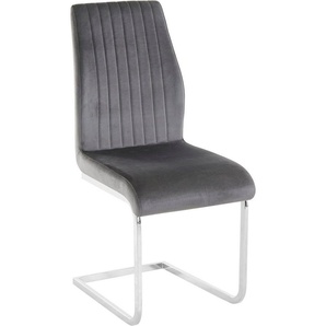 Leonique Esszimmerstuhl Mikael (2 St), mit Sitz in Veloursstoff und vertikale Nähten am Rücken, Sitzhöhe 50cm