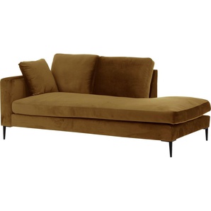 Leonique Recamiere Cozy Chaiselongue, Maße B/T/H: 195/97/80 cm, mit losen Kissen und Metallbeinen, Armlehne links oder rechts wählbar
