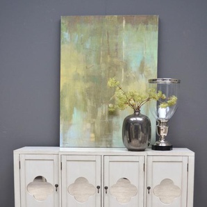 Leonique Sideboard »Juliette«, Kommode, Antik Weiß, Ornamente, verspiegeltes Glas, ca. 152x41x89 cm
