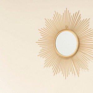 Leonique Dekospiegel Brooklyn, gold, Wandspiegel, Wanddeko, Sonne, Ø 50 cm, Rahmen aus Metall