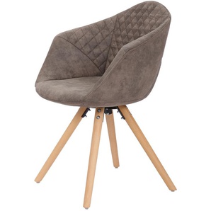 Lerbro Dining Chair - Modern - Grey - Polyester - 55cm x 59cm x 82cm