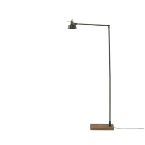 Leseleuchte 1-flammig Metall / Holz schwarz - schwarz - Materialmix - 160 cm | Möbel Kraft