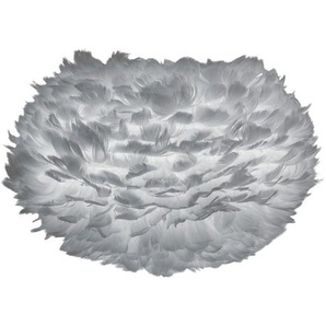 Leuchtenschirm Eos , Hellgrau , Metall, Textil, Fell , oval , E27 , 30 cm , Lampen & Leuchten, Innenbeleuchtung, Lampenschirme