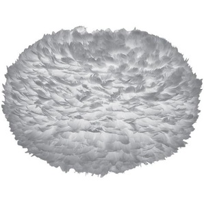 Leuchtenschirm Eos , Hellgrau , Metall, Textil, Fell , oval , E27 , 45 cm , Lampen & Leuchten, Innenbeleuchtung, Lampenschirme