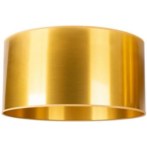 Leuchtenschirm, Gold, Metall, Textil, zylindrisch, E27, 25 cm, Lampen & Leuchten, Innenbeleuchtung, Lampenschirme