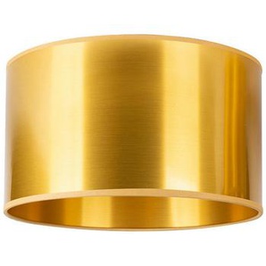 Leuchtenschirm, Gold, Metall, Textil, zylindrisch, E27, 35 cm, Lampen & Leuchten, Innenbeleuchtung, Lampenschirme