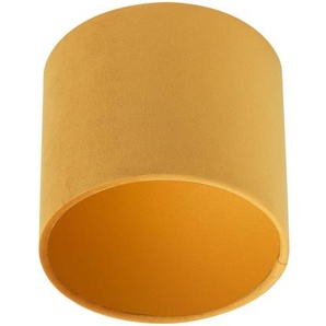 Leuchtenschirm Velour, Gelb, Metall, Textil, zylindrisch, E27, 18 cm, Lampen & Leuchten, Innenbeleuchtung, Lampenschirme