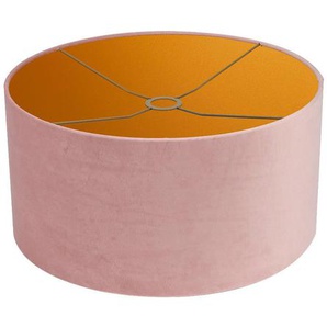 Xxxl Leuchtenschirm Velour, Rosa, Metall, Textil, zylindrisch, E27, 35 cm, Lampen & Leuchten, Innenbeleuchtung, Lampenschirme