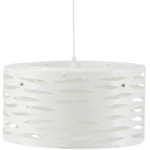 levelone Pendelleuchte 1-flammig Schirm weiß mit Stanzungen - weiß - Materialmix - 150 cm - 40.0 | Möbel Kraft