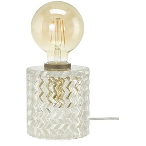levelone Tischleuchte 1-flammig Glas in Wellen-Optik - transparent/klar - Materialmix - 12 cm - 11.0 | Möbel Kraft