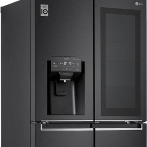 F (A bis G) LG Multi Door GMX844MCKV Kühlschränke InstaView™ schwarz (mattschwarz, schwarzes edelstahl) Kühl-Gefrierkombinationen