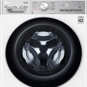 LG V9WD128H2, Frontlader, Integriert, Weiß, Links, Weiß, Schwarz