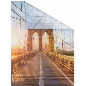 Fensterfolie LICHTBLICK ORIGINAL Brooklyn Bridge Fensterfolien Gr. B/L: 100 cm x 130 cm, orange Fensterdekoration selbstklebend, Sichtschutz