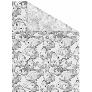 Fensterfolie LICHTBLICK ORIGINAL Fische Fensterfolien Gr. B/L: 100 cm x 100 cm, schwarz-weiß (weiß, schwarz) Fensterdekoration selbstklebend, Sichtschutz