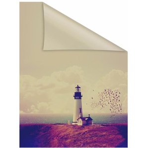 Fensterfolie LICHTBLICK ORIGINAL Leuchtturm Fensterfolien Gr. B/L: 100 cm x 100 cm, orange (orange, rot) Fensterdekoration selbstklebend, Sichtschutz
