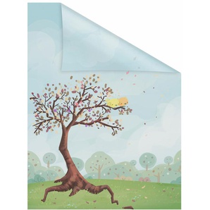 Fensterfolie LICHTBLICK ORIGINAL Märchenbaum Fensterfolien Gr. B/L: 100 cm x 130 cm, bunt (blau, grün, braun) Fensterdekoration selbstklebend, Sichtschutz
