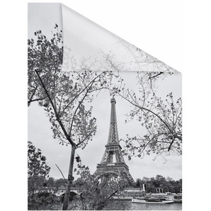 Fensterfolie LICHTBLICK ORIGINAL Paris Fensterfolien Gr. B/L: 100 cm x 100 cm, schwarz (schwarz, weiß) Fensterdekoration selbstklebend, Sichtschutz