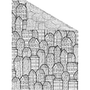 Fensterfolie LICHTBLICK ORIGINAL Stadt Fensterfolien Gr. B/L: 100 cm x 100 cm, schwarz (schwarz, weiß) Fensterdekoration selbstklebend, Sichtschutz