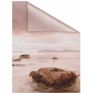 Fensterfolie LICHTBLICK ORIGINAL Stone Fensterfolien Gr. B/L: 100 cm x 130 cm, rot Fensterdekoration selbstklebend, Sichtschutz